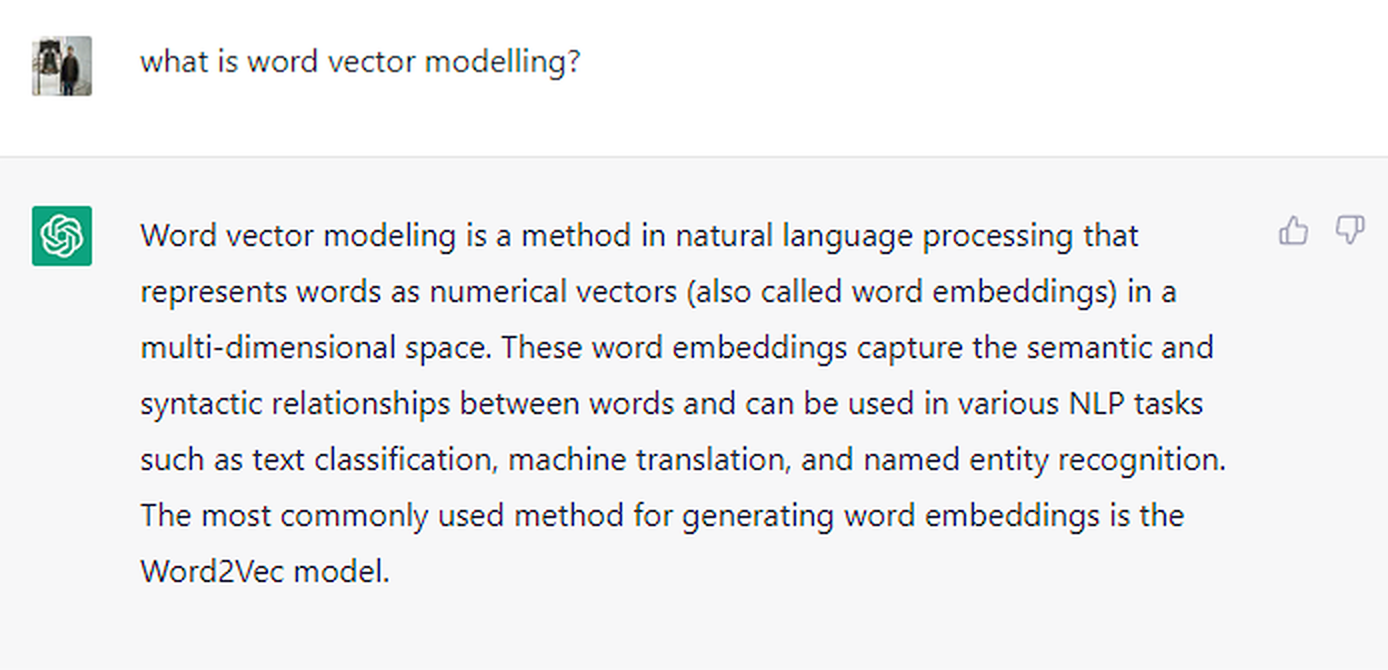 What is word vector modelling?